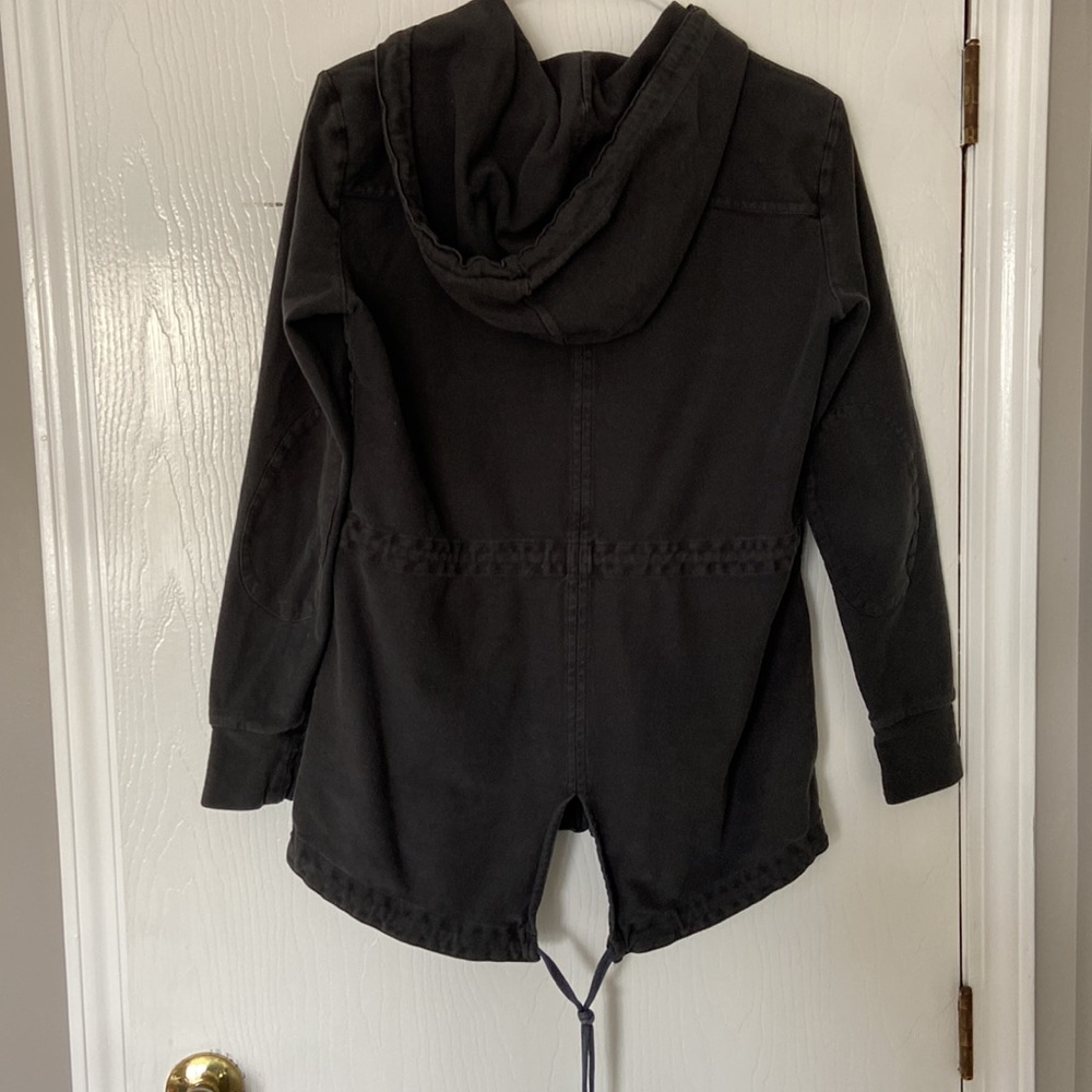 James Perse black twill cotton lightweight parka jacket - Picture 3 of 6
